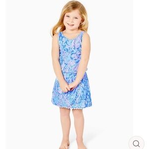 Lilly Pulitzer mini Jarrett romper in Boca blue sea what I sea large (8-10) NWT